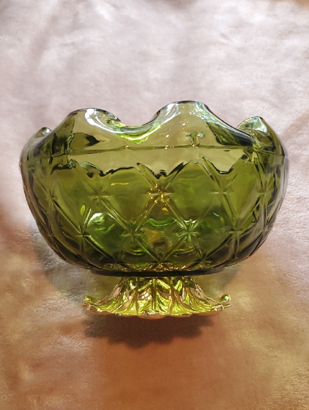Vtg Indiana Glass Pedestal Bowl
